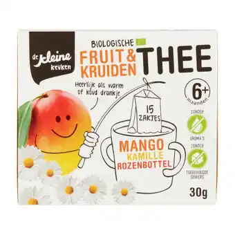 Coop De kleine keuken biologische fruit & kruiden thee mango kamille rozenbottel 15 x 2 g aanbieding