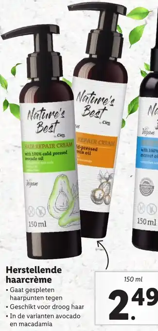 Lidl Nature's Best by Cien Herstellende haarcreme 150ml aanbieding