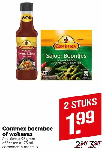 Coop Conimex boemboe of woksaus 95g aanbieding