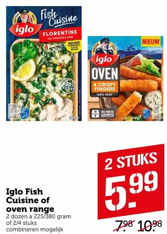 Coop Iglo Fish Cuisine of oven range 225/380g aanbieding