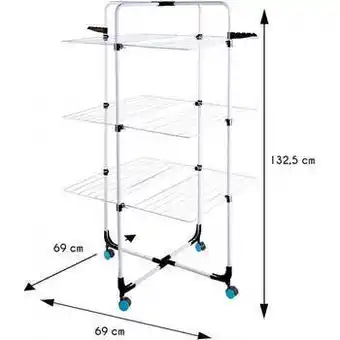 Blokker Droogrek metaal 30 m wit - 69 x 69 x 1325 cm aanbieding