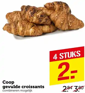 Coop Coop gevulde croissants 4 stuks aanbieding