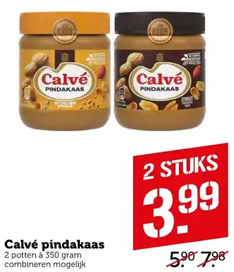 Coop Calve pindakaas 350g aanbieding