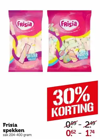 Coop Frisia spekken 204-400g aanbieding