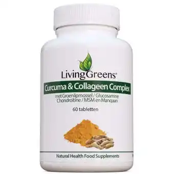 Vitamins Livinggreens curcuma & collageen complex 60 tabletten aanbieding