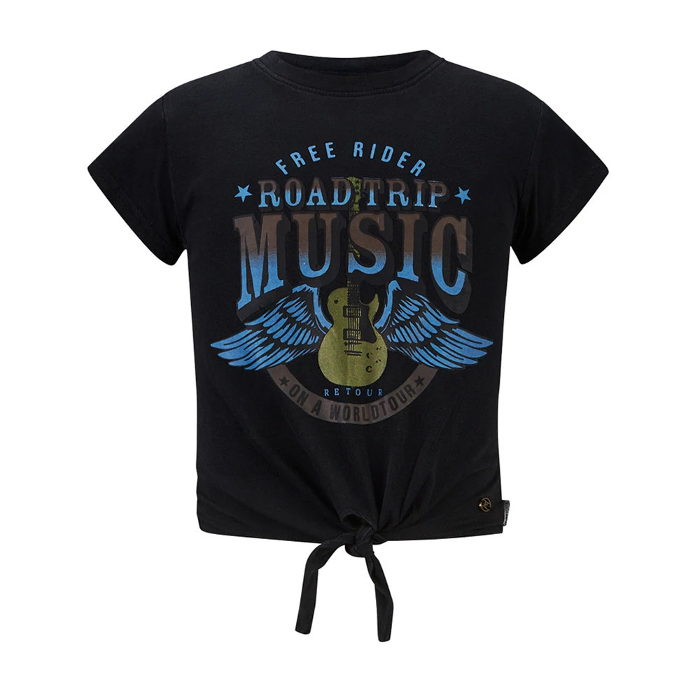 Retour meisjes shirt rjg-21-202 kitty 9000 zwart aanbieding bij Kixx Online