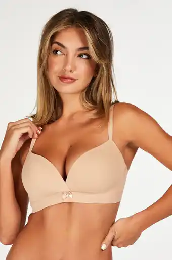 Hunkemoller Hunkemöller voorgevormde bh zonder beugel beige aanbieding