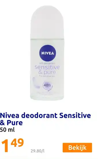 Action Nivea deodorant Sensitive & Pure aanbieding