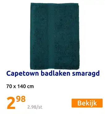 Action Capetown badlaken smaragd aanbieding