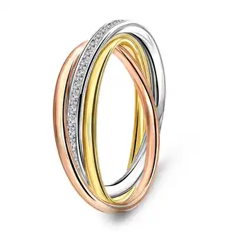 Siebel Juweliers Tricolor ring met zirkonia 19376115 aanbieding