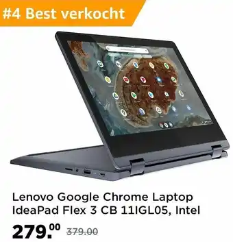 Amazon Lenovo Laptop | Google Chrome IdeaPad Flex 3 CB 11IGL05 aanbieding