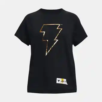 Under Armour Meisjesshirt project rock black adam met korte mouwen zwart / wit ylg aanbieding