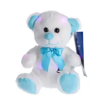 Top1Toys Pluche knuffel beer blauw led 35 cm aanbieding