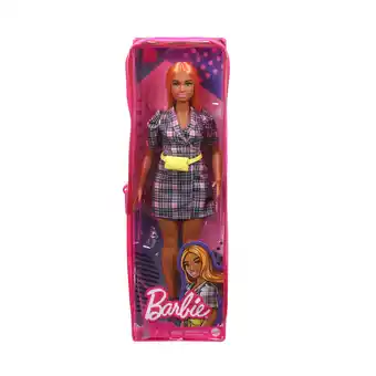 Top1Toys Barbie fashionista pop geruite jurk aanbieding