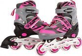 Bol.com Inline skates roze/grijs verstelbaar - skeelers... aanbieding