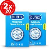 Bol.com Durex condooms classic natural - 2 x 20 stuks aanbieding