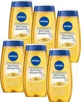 Bol.com Nivea natural shower oil doucheolie - 6x 200 ml aanbieding