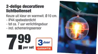 ALDI 2-delige decoratieve lichtbollenset aanbieding