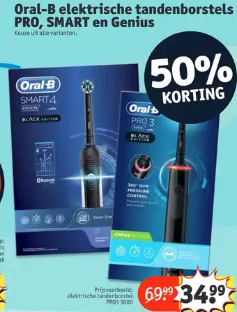 Kruidvat Oral-B elektrische tandenborstels PRO, SMART en Genius aanbieding