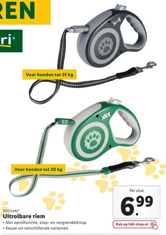 Lidl Zoofari Uitrolbare riem aanbieding