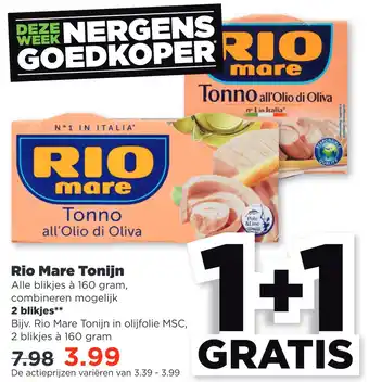 PLUS Rio Mare Tonijn aanbieding