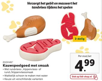 Lidl Zoofari Kauwspeelgoed met smaak aanbieding