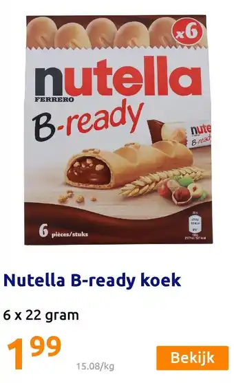 Action Nutella B-ready koek 6*22g aanbieding