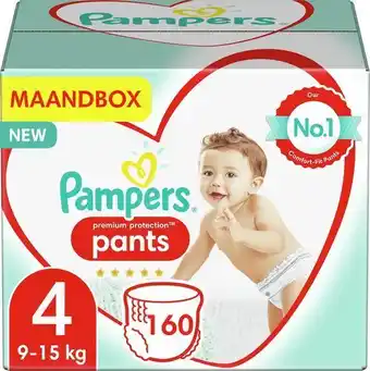 Babydrogist Pampers premium protection pants - maat 4 - maandbox - 160 broekjes aanbieding