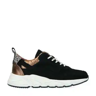 Manfield Manfield zwarte suède sneakers aanbieding