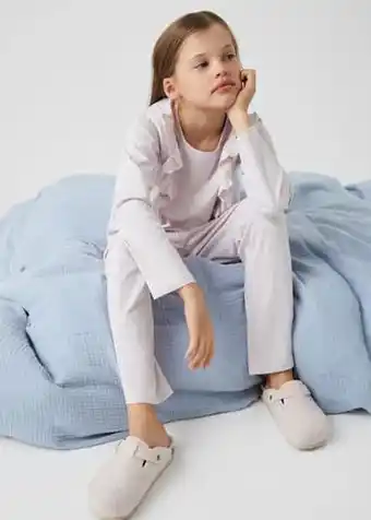 MANGO Mango katoenen pyjama met ruches aanbieding