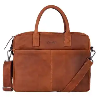 Lataza Dstrct wall street laptop bag cognac 11-14 inch aanbieding