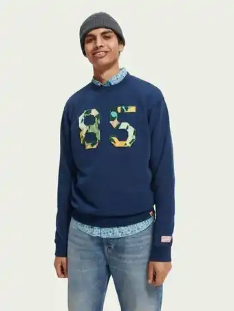 Scotch & Soda Scotch & soda sweater met ronde hals en artwork van biologisch katoen aanbieding