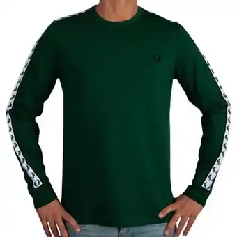 Sportus Fred perry taped long sleeve t-shirt - ivy aanbieding