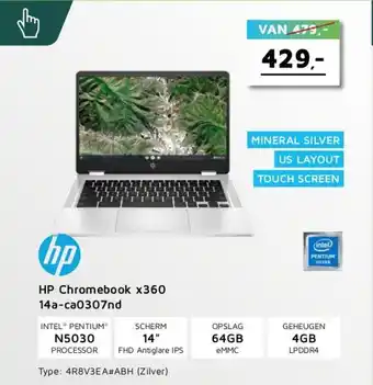 Digitotaal Hp Chromebook x360 14a-ca0307nd aanbieding