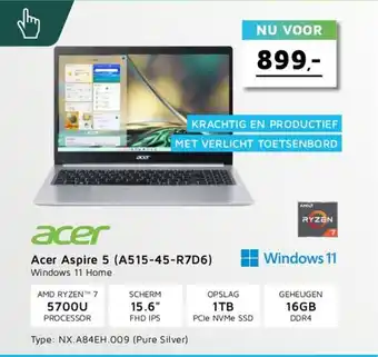 Digitotaal Acer aspire 5 (A515-45-R7D6) aanbieding