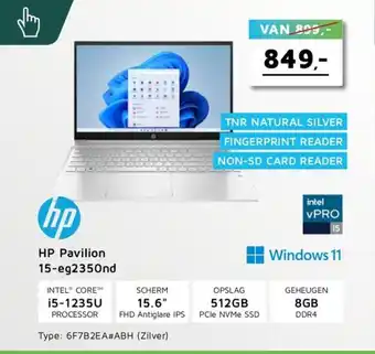 Digitotaal Hp pavilion 15-eg2350nd aanbieding