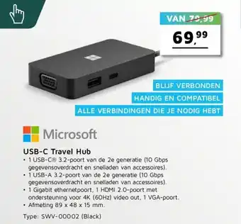 Digitotaal Microsoft USB-C travel hub aanbieding