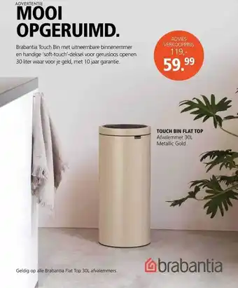 Blokker Touch bin flat top aanbieding