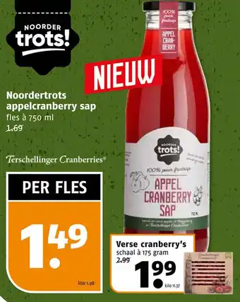 Poiesz Noordertrots appelcranberry sap fr aanbieding