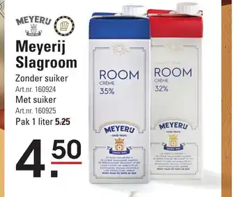 Sligro Meyerij Slagroom 1 liter aanbieding