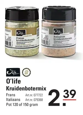 Sligro O'life Kruidenbotermix 120 of 150 gram aanbieding