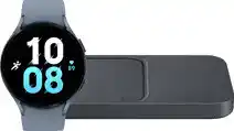 Coolblue Samsung galaxy watch5 blauw 44mm + duo draadloz... aanbieding