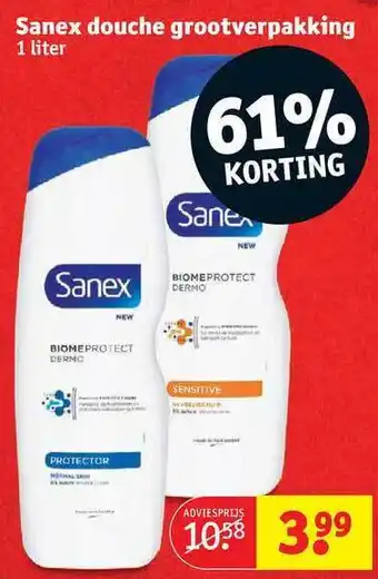 Kruidvat Sanex douche grootverpakking aanbieding