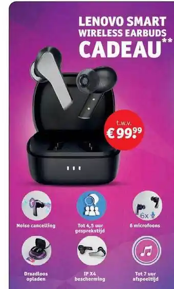 Kruidvat Lenovo smart wireless earbuds aanbieding