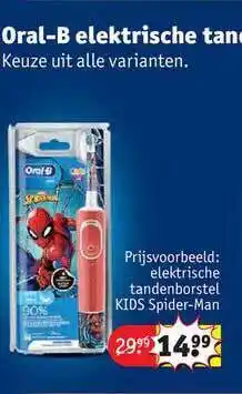 Kruidvat Oral-b elektrische tandenborstel kids spider-man aanbieding