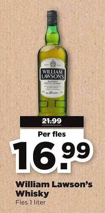 PLUS William Lawson's Whisky 1 Liter aanbieding