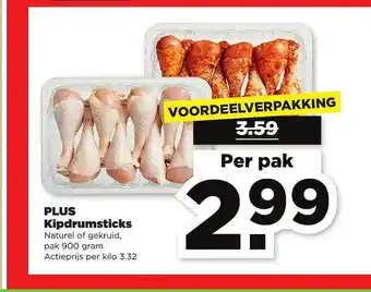 PLUS Plus Kipdrumsticks Naturel Of Gekruid 900 Gram aanbieding