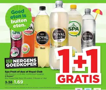 PLUS Spa Fruit Of Duo Of Royal Club 1+1 Gratis aanbieding