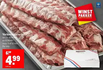 Makro Varkensspareribs 10 kilo aanbieding