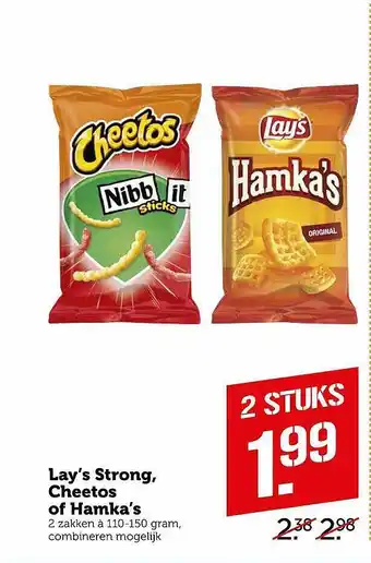 Coop Lay's Strong, Cheetos Of Hamka's 110-150 Gram aanbieding